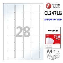 아이라벨 CL247LG-100매 28칸(4x7) 흰색 광택 레이저, 39.9x40.08mm R2 A4용지 iLabels - 라벨프라자 (CL247 같은크기), 아이라벨, 뮤직노트